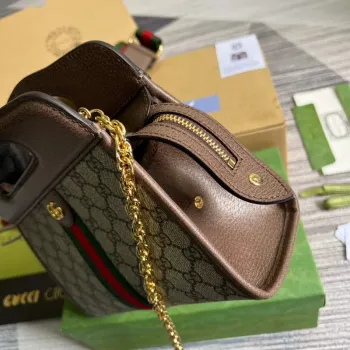Gucci 693724 Ophidia Malá Taška S Webem Hnědá