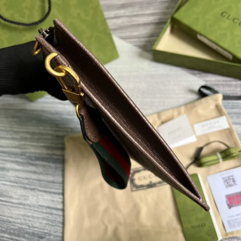 Gucci 688378 Gucci Tiger taška s kapsou Hnědý potisk loga