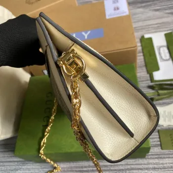 Gucci 503877 Ophidia GG Malá Kabelka přes Rameno Béžová Bílá