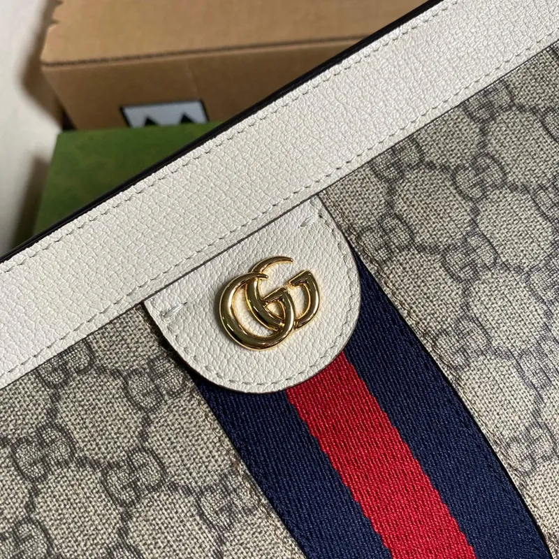 Gucci 503877 Ophidia GG Malá Kabelka přes Rameno Béžová Bílá