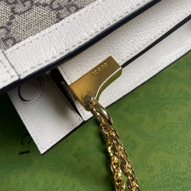 Gucci 503877 Ophidia GG Malá Kabelka přes Rameno Béžová Bílá
