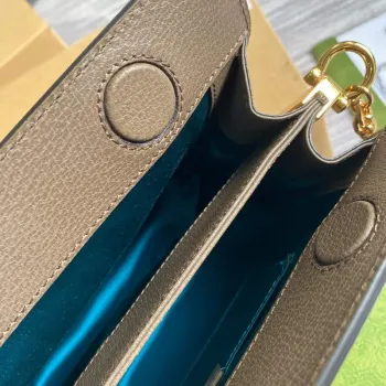 Gucci 503877 Ophidia GG Malá Kabelka přes Rameno Béžová Hnědá