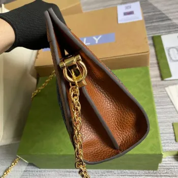 Gucci 503877 Ophidia GG Malá Kabelka přes Rameno Námořnická Modrá s Hnědou