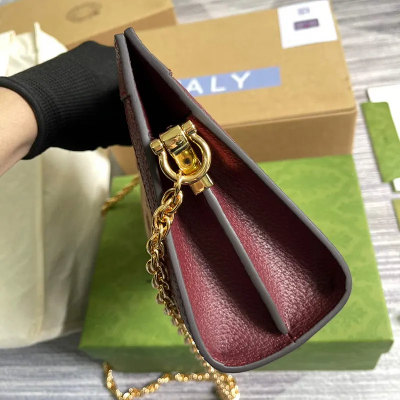 Gucci 503877 Ophidia GG Malá Kabela přes Rameno Vínově Červená