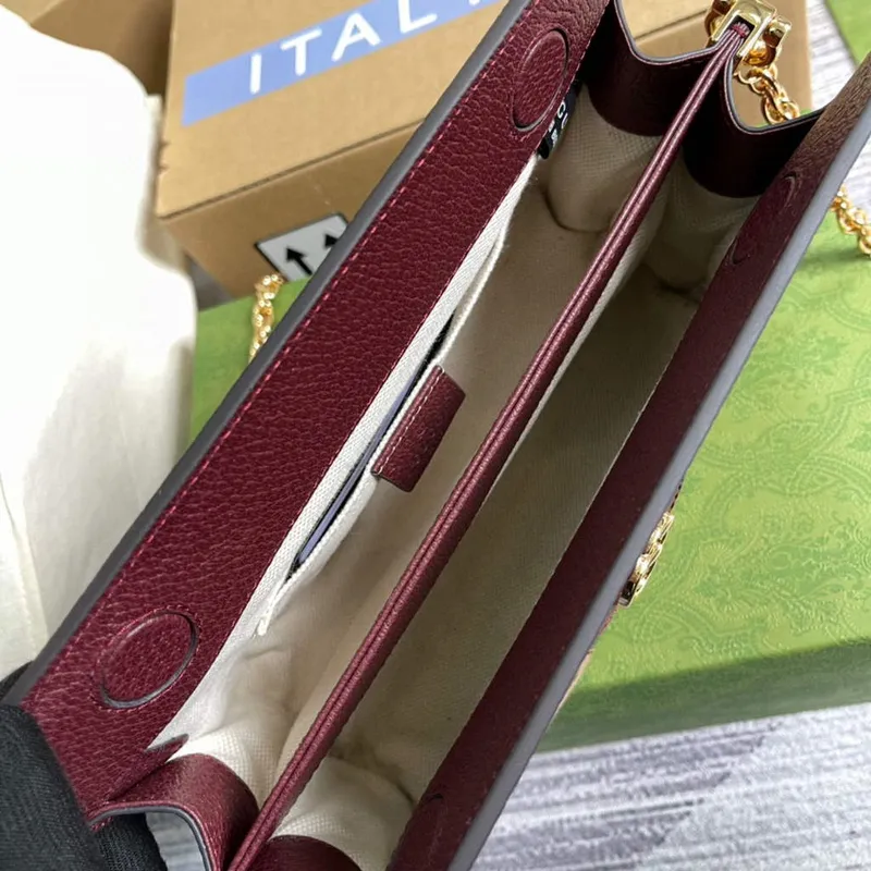 Gucci 503877 Ophidia GG Malá Kabela přes Rameno Vínově Červená