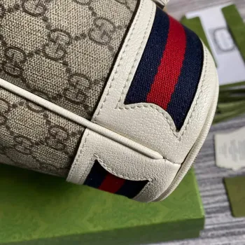 Gucci 550621 Ophidia malá GG kbelíková taška přes rameno béžová