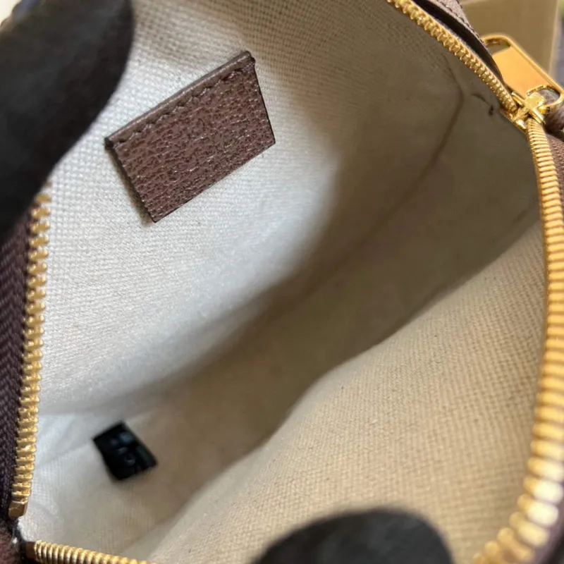 Gucci 574978 Kulatá taška přes rameno s Double G Béžová Hnědá