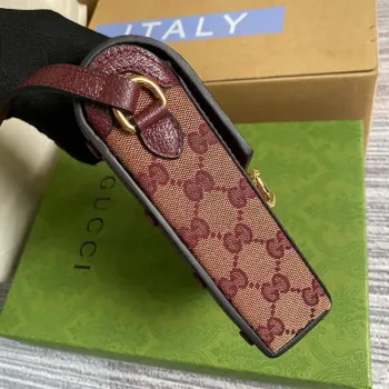 Gucci 625615 Gucci Horsebit 1955 Mini Taška Vínově Červená