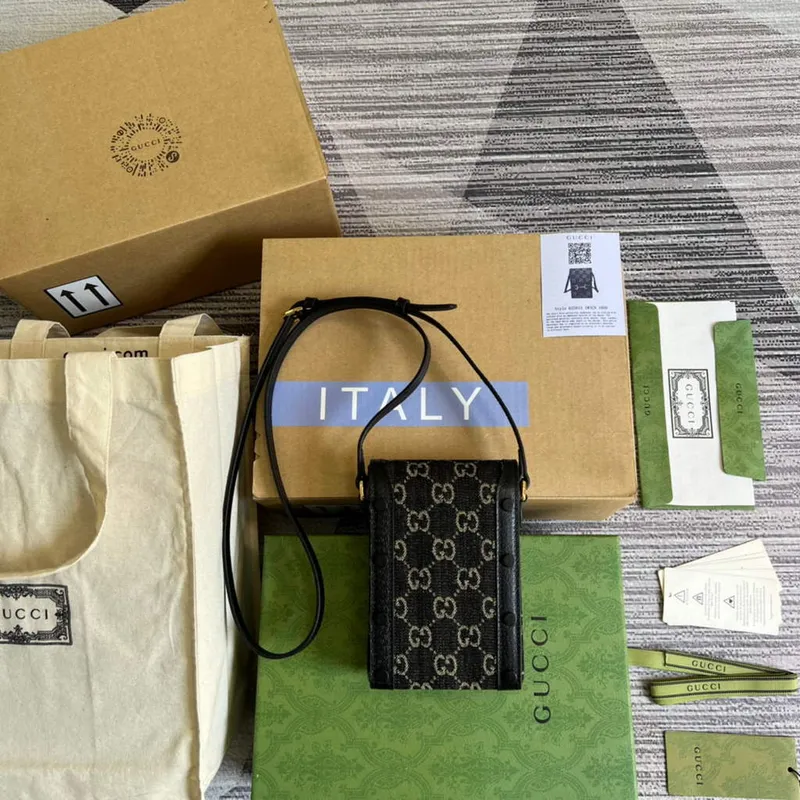 Gucci 625615 Gucci Horsebit 1955 Mini Taška Černá