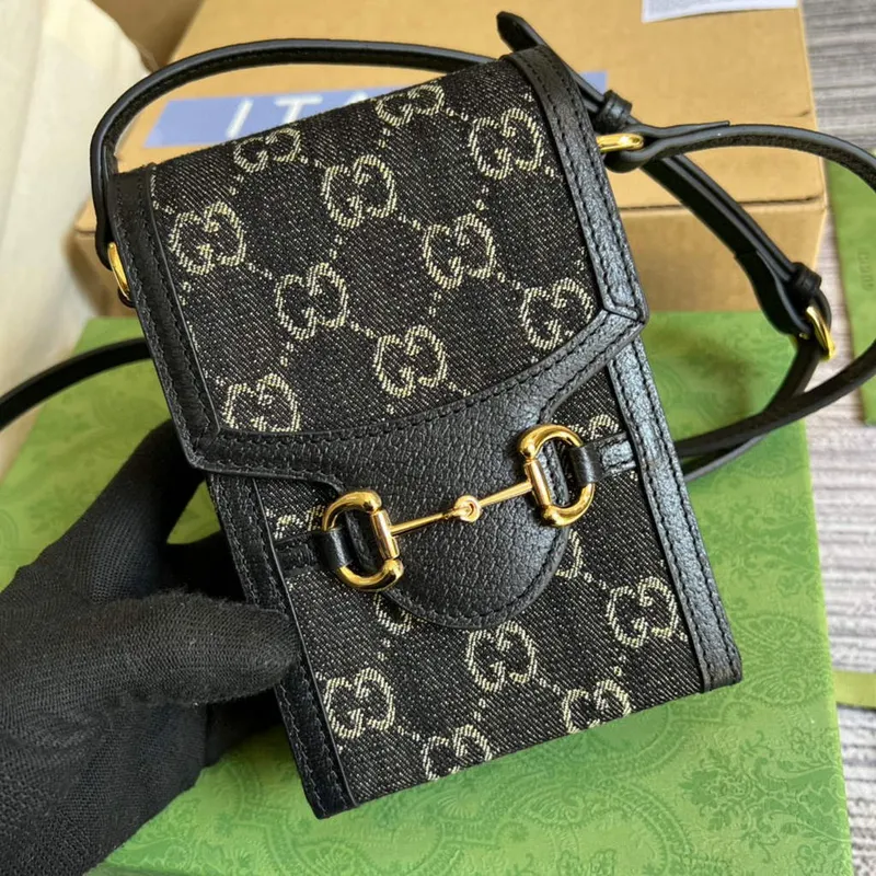 Gucci 625615 Gucci Horsebit 1955 Mini Taška Černá