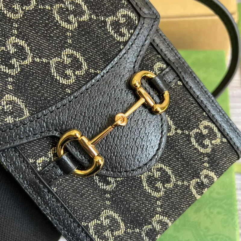 Gucci 625615 Gucci Horsebit 1955 Mini Taška Černá