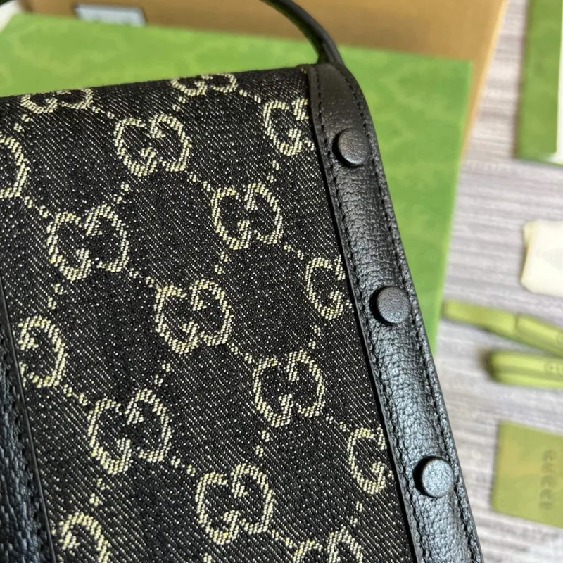 Gucci 625615 Gucci Horsebit 1955 Mini Taška Černá