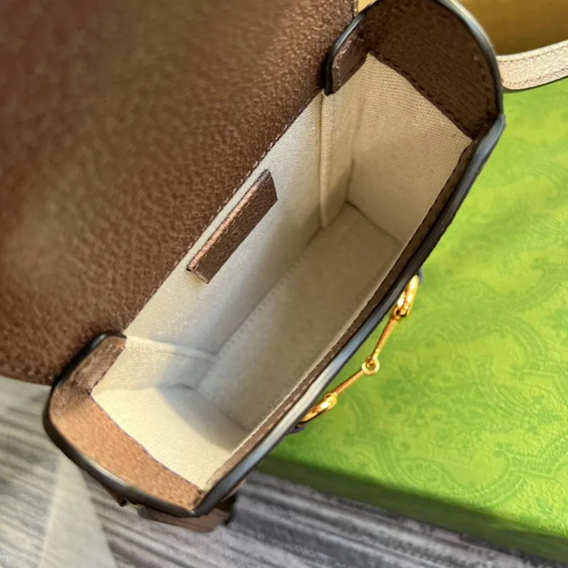 Gucci 625615 Gucci Horsebit 1955 Mini Taška Šedá Hnědá