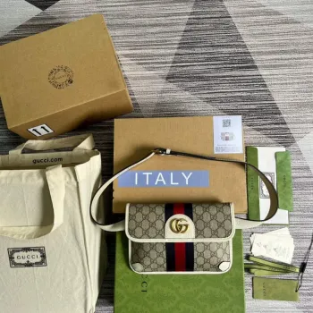 Gucci 674081 Ophidia pásková taška Bílá