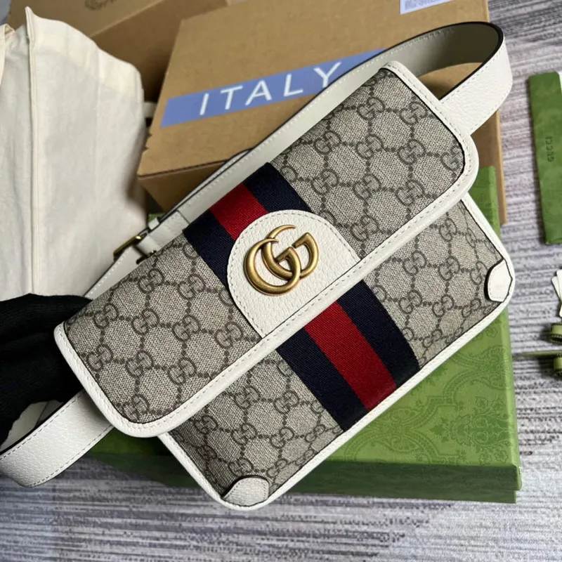 Gucci 674081 Ophidia pásková taška Bílá