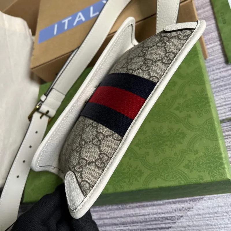 Gucci 674081 Ophidia pásková taška Bílá
