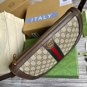 Gucci 674096 Ophidia velká kabelka přes rameno Hnědá