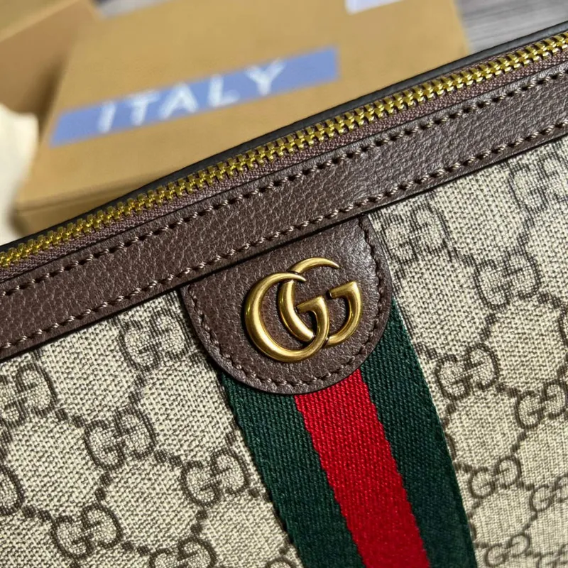 Gucci 674096 Ophidia velká kabelka přes rameno Hnědá