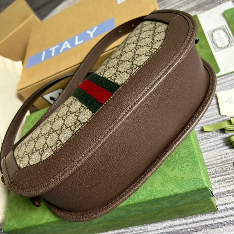 Gucci 674096 Ophidia velká kabelka přes rameno Hnědá