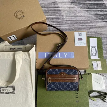 Gucci 517350 Ophidia GG Mini Taška Námořnická modrá