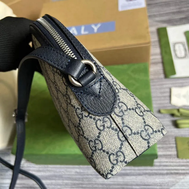 Gucci 499621 Ophidia Malá GG Kabelka přes rameno Béžová Modrá