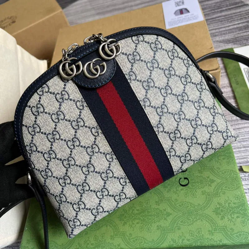 Gucci 499621 Ophidia Malá GG Kabelka přes rameno Béžová Modrá