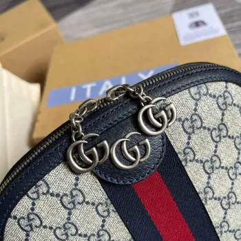 Gucci 499621 Ophidia Malá GG Kabelka přes rameno Béžová Modrá