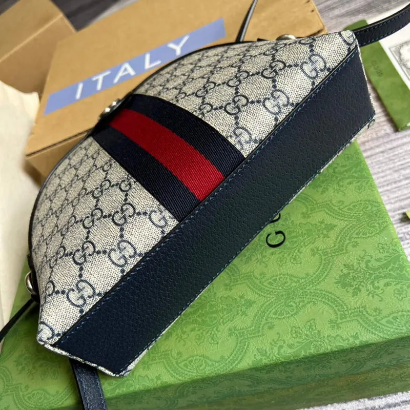 Gucci 499621 Ophidia Malá GG Kabelka přes rameno Béžová Modrá