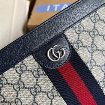 Gucci 503877 Ophidia GG Malá Kabelka přes Rameno Béžová Modrá