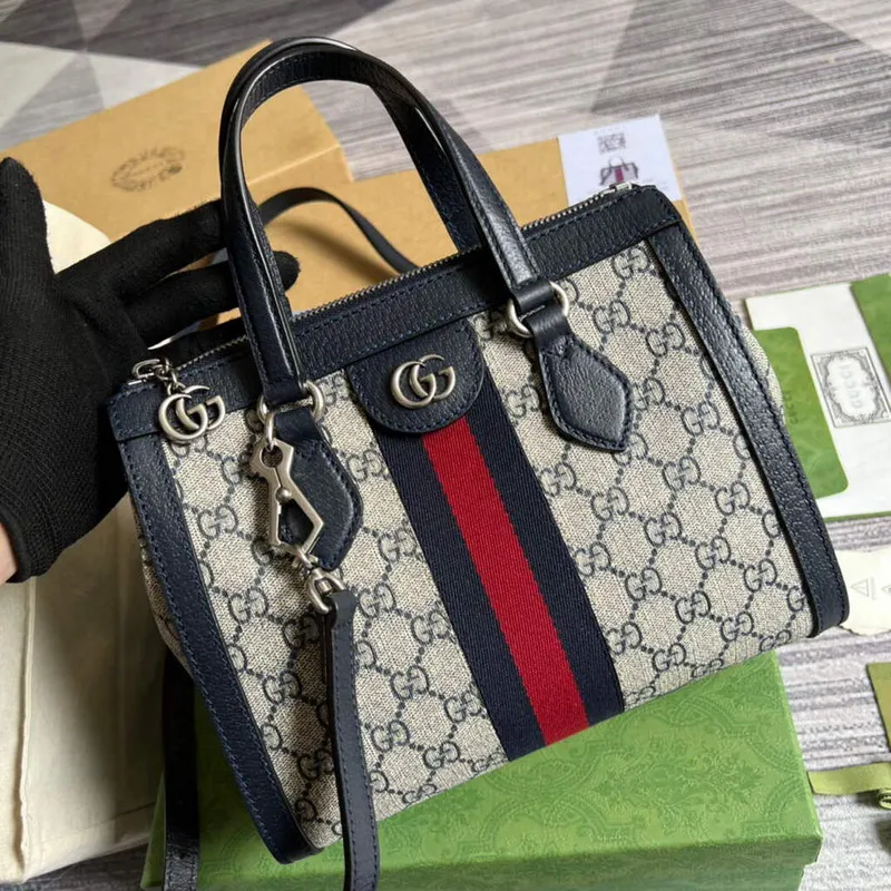 Gucci 547551 Ophidia Malá GG Tote Taška Béžová Modrá