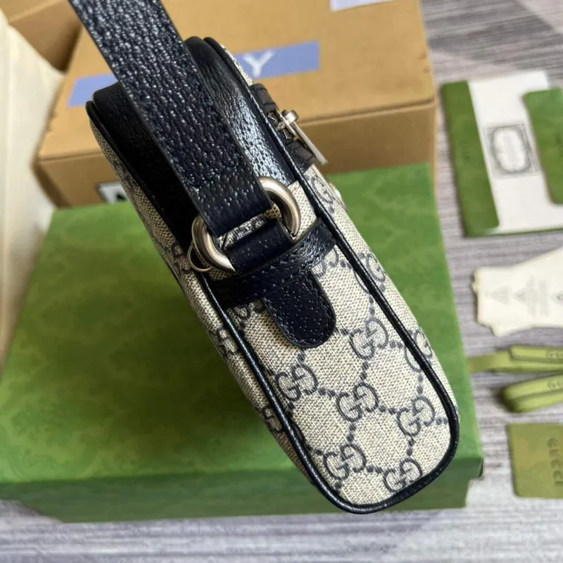 Gucci 598127 Ophidia GG Malá Kabelka Přes Rameno Béžová Modrá