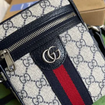 Gucci 598127 Ophidia GG Malá Kabelka Přes Rameno Béžová Modrá