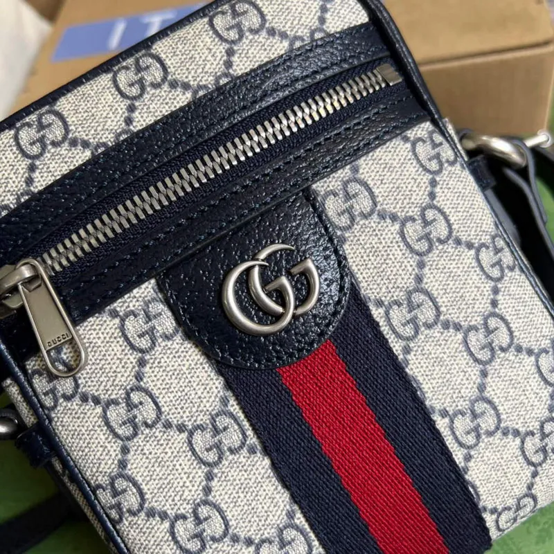 Gucci 598127 Ophidia GG Malá Kabelka Přes Rameno Béžová Modrá
