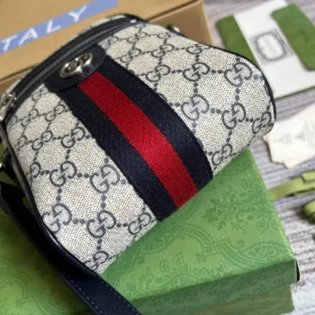 Gucci 598127 Ophidia GG Malá Kabelka Přes Rameno Béžová Modrá