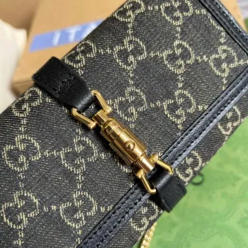 Gucci 652681 Jackie 1961 GG Chain Wallet Černá