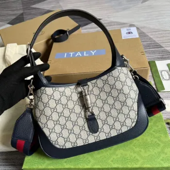 Gucci 678843 Jackie 1961 Malá GG Kabelka přes rameno Béžová Modrá