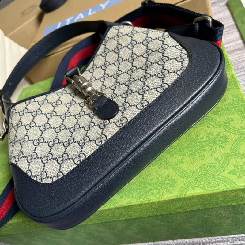 Gucci 678843 Jackie 1961 Malá GG Kabelka přes rameno Béžová Modrá