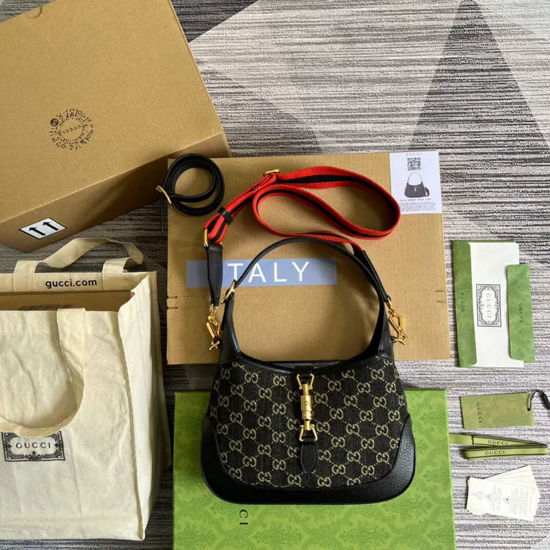 Gucci 678843 Jackie 1961 Malá GG Kabelka přes rameno Černá