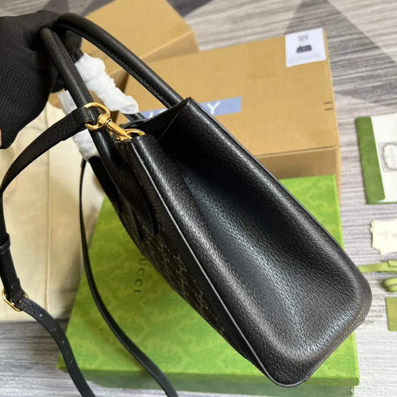 Gucci 685129 GG Jackie1961 Kabelka Denim Tote Bag Černá