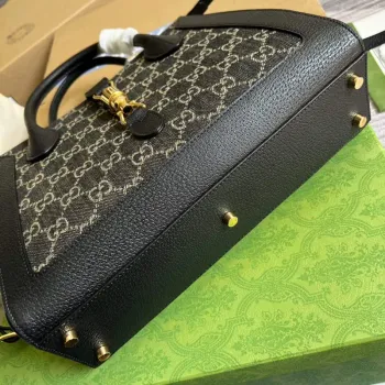 Gucci 685129 GG Jackie1961 Kabelka Denim Tote Bag Černá