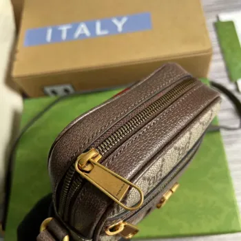 Gucci 680129 Gucci x Balenciaga The Hacker Project Ramenní zipová taška Hnědá