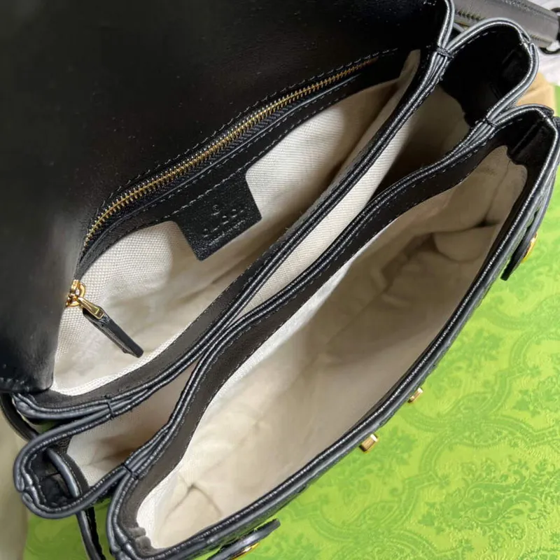 Gucci 675791 Malá taška s horním uchopem GG Černá