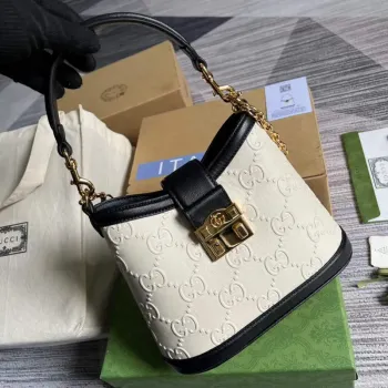 Gucci 675788 Malá GG Kabelka přes rameno Bílá