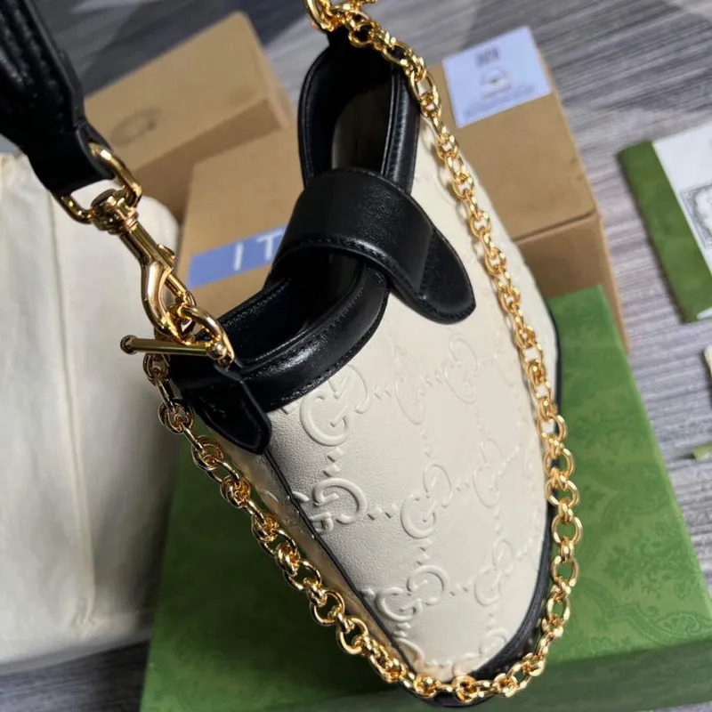 Gucci 675788 Malá GG Kabelka přes rameno Bílá