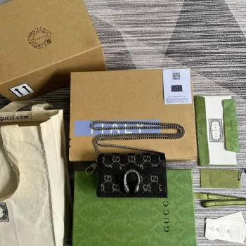 Gucci 476432 Dionysus GG Super Mini Taška Černá