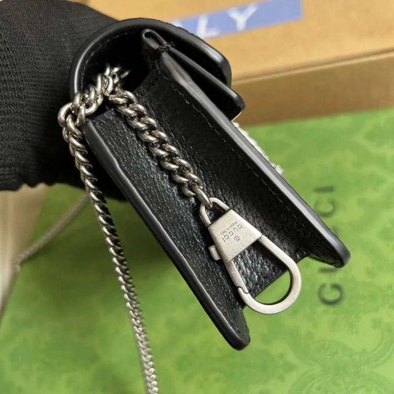 Gucci 476432 Dionysus GG Super Mini Taška Černá