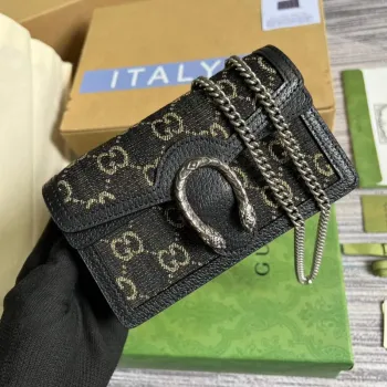 Gucci 476432 Dionysus GG Super Mini Taška Černá