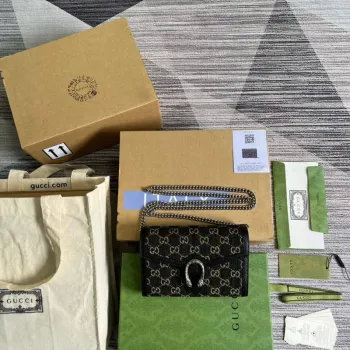 Gucci 401231 Dionysus GG Mini Chain Bag Černá