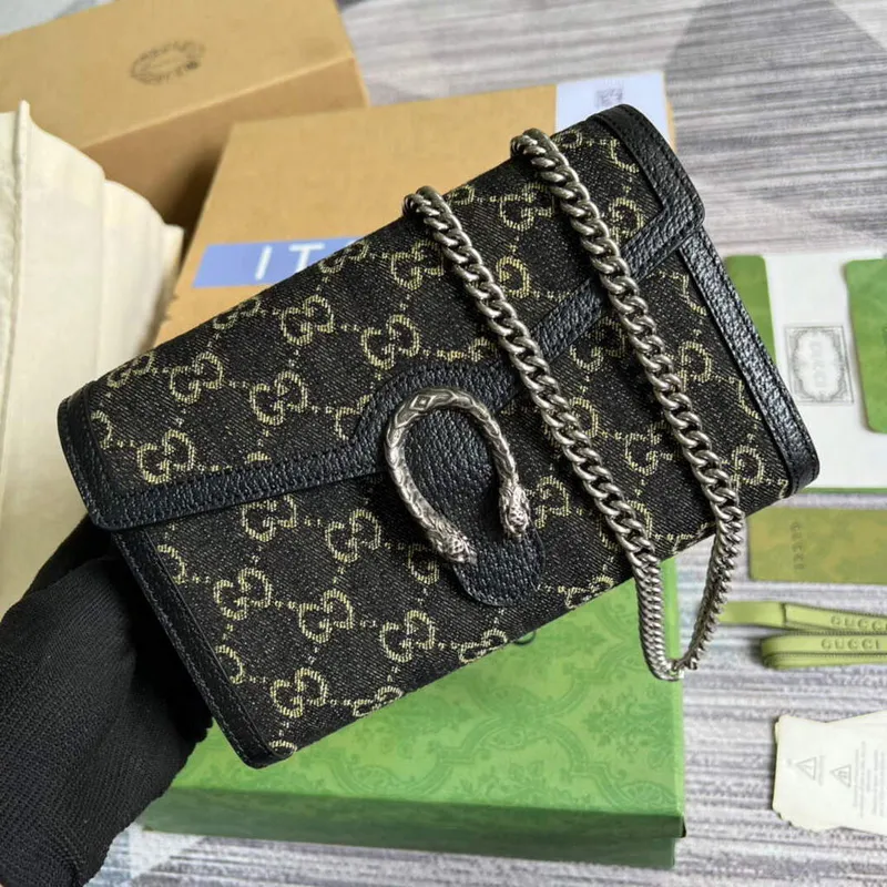 Gucci 401231 Dionysus GG Mini Chain Bag Černá