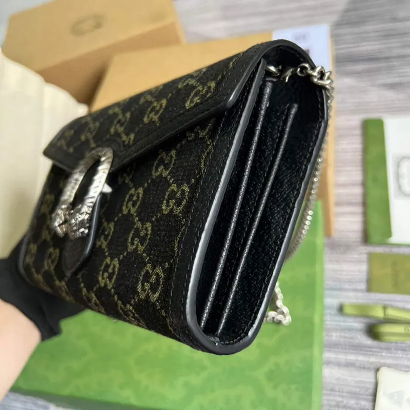 Gucci 401231 Dionysus GG Mini Chain Bag Černá